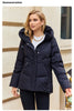 Winter Down Jacket Women Short Classic zipper Design Pocket Stand Collar Hooded Slim Coat Women Parkas 83319