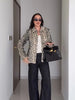 Leopard Printed Faux Fur Women's Coats Slim Lapel Single Breasted Full Sleeve Coat Autumn Winter Lady Warm Jackets