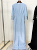 High Street S/S Designer Vestido Women's Half Sleeve Beaded Long Maxi Dress