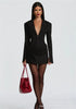 Long Scarf Women Suit 1 Piece Blazer With Back Stripe Sexy V Neck Ruffles Short Mini Party Gown Formal Office Lady Jacket Coat