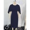 Elegant Office Lady Dresses O Neck Bat Sleeve Vestidos Women Spring Fall Temperament Slinky Dress Tailor-made T-Shirts