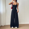 Spring Fall Women's Jumpsuit Solid Color Double-Strap Relaxed-Fit Casual Pants Y2k Clothing