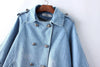 Denim Cape Coat Female Jacket Double Breasted Jackets Women Office Lady Windbreaker Denim Basic Coats Autumn Overcoat