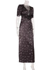 Lace Patchwork Printed Maxi Dresses For Women Sexy Streetwear Short Sleeves Slim Hollow Out Long Vestidos Robes Female