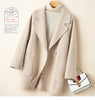 Autumn and Winter Reversible Woolen Coat Women's Mid-Length Small Hepburn Style Woolen Coat Loose