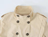 Streetwear Chic Women Trench Coat Stand Collar Double Breasted Long Sleeve Coat Autumn Trench Coat