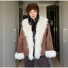 Elegant Solid Faux Fur Spliced Coat Women Lapel Long Sleeve Tassel Plush Outerwear Fall Winter Warm Streetwear