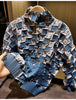 Pleated Jacket Plisse Womens Fall 3D Pleated Color-Block Print Coating Casual Loose Fitting Commuter Long Sleeve