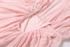 Sexy See Through Dress Women Simple Hollow Ruched Lantern Sleeve Patchwork Elegant Vacation Party Clubwear