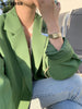 Casual Loose Lapel Ladies Suit Jackets Full Sleeve Single-breasted Solid Female Blazer Tops Spring Women Outwear