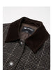 Women Coat Winter 100% Sheep Wool Corduroy Plaid Patterned Patchwork Woolen Coat