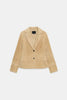 Faux Collar Suede Jacket Women Lapel Full Sleeve Plush Cuff Casual Short Jackets Lady Daily Commute Street Outwear