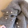 Fluffy Knitted Cardigans Sweater Design Double Breasted Sweater Coat Women Autumn Winter Lazy Zipper Knit Top