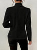 Autumn and Winter Woman Textured Button Front Blazer Stand Collar Long Sleeve Fit for Office and Casual Wear Suit Jacket