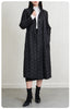 Pleated Lapel Collar Autumn Winter Thickened Pleated Women's Trench Coat Chic Loose Single Breasted Cotton Jacket