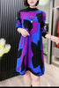 Women's Autumn and Winter Woolen Dress with Knee Length Matching Long Skirt Plus Size Slim Loose Versatile Warm Dress