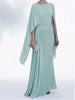 O-neck Irregular Draped Maxi Dress Women Sexy Split Bat Sleeves Solid Long Dress Elegant Temperament Slim Gowns Dresses