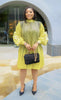 Plus Size Women Pleated Dress Hand Shaken Flower Beaded Temperament Elegant African Prom Big Stretch Clothing