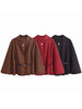 Women's Jackets Oversized Belt Tunic Jacket Autumn Winter Coat Female Red Brown Black Jacket Cropped Bat Sleeved Outerwears