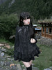 Black Gothic Y2K Mini Dress Women Sexy Spicy Girls Slim Fit Design Lolita Dresses Autumn Punk Vintage Long Sleeve Cake Dress
