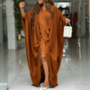 Elegant Africa Traditional Bubu Dresses Kaftan V Neck Loose Batwing Sleeves Draped Hem Women Party Boubou Gowns Special Event