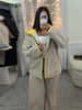Casual Women's Knit Contrast Fleece Coats Stand Collar Zipper Pockets Full Sleeve Jackets Spring Lady Warm Outwear