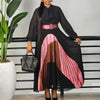Elegant Women Dresses Bow Collar Full Sleeve Belt Waisted Ankle Length Ladies Birthday Party Dinner Dress Cloth