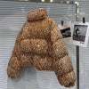 Winter Heavy Industry Colorful Sequin Stand Collar Warm Jacket For Women Cotton-padded Coat 11A07258