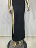 Women Celebrity Sexy Off Shoulder Pearl Black Maxi Long Bandage Bodycon Dress Elegant Evening Club Party Outfit