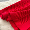 French Style Vintage Panelled Moda Dress Turn-down Collar Puff Sleeve Slim Vestidos Elegant Vent Knit Femme Robe