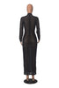Turtleneck Skinny Women Dresses Sexy Skirt Long Sleeve Bodycon Sexy Streetwear Party Club Hollow out Long Dress
