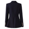 Navy Blue Blazer Autumn Winter Sophisticated Embroidered Suit Slim Fit Preppy Micro-Logo Blazer Ropa Mujer Woman Traf