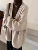 Lazy Wind Long Cashmere Sweater Women's Knitted Cardigan Sweater Coat