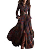 Autumn Grid Printed Long Sleeve Shirts Dress Casual Wear Robe Dress Elegant Ladies Loose Pleated Vintage Commute Dresses