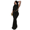 Women O-neck High Split Ruched Stacked Bodycon Midi Maxi Dress Evening Party Club Vestidos Sexy Chic Long Dresses