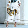 Women's 2-Piece Floral Letter Print Outfit, Long Sleeve Button-Down Shirt & High Waist Wide Leg Pants, Elegant Casual Co-ord Set