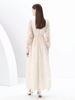 Spring Autumn French Women's Dress Lace Embroidery V-neck Lantern Sleeves Single Breasted Party Birthday Dress C192