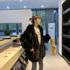 Korean Loose Thick Plush Coat For Women Winter Imitation Fur Rabbits Grass Coat Female Warm Zipper Jacket Hooded Parka Overcoat