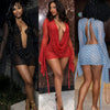 Spring Sexy Polka Dot Print Bodycon Dresses for Woman Deep V-neck Batwing Sleeve Dress Female Streetwear Vestidos