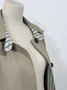 Retro Patchwork Stripes Women's Mid-Length Polo Collar Single-Button Coat Spring Korean Style Oversize Coats