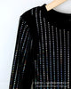 Dress Women Sequins Splice Full Sleeve Midi Dresses Split Solid Round Neck Slim Fit Vestidos Wrap Hip Elegant High Street