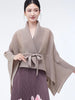 Women's Pleated Coat Loose Lapel Lace Up Irregular Solid Color Casual Versatile Cape Female Spring 2DE431