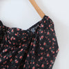 Autumn Women Vintage Floral Print Chiffon Dress Sexy Semi-Sheer Long Sleeve Layered Ruffle Ladies Short Dress