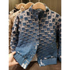 Pleated Jacket Plisse Womens Fall 3D Pleated Color-Block Print Coating Casual Loose Fitting Commuter Long Sleeve