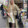 Casual Solid Long Women Coat Urban Full Sleeve Belt Double Breasted Female Jacket Autumn Winter Chic Lady Streetwear