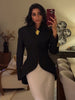 Women's Coats Mermaid Hem Single Breasted Suit Jacket Street Female Long Sleeve Waist Cinching Spring Blazer Lady Outerwears