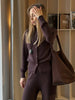 Women's Autumn Winter Knit Cardigan Pants Set Slim Fit Long Sleeve Long Trousers Simple Solid Color Sweater Suit