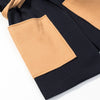 Women Color Block Short Wrap Coat Lapel Collar Waist Tie Faux Fur Cuffs Long Sleeve Loose Elegant Fall Winter Daily Outerwear