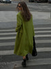Elegant Women's Woolen Overcoat Solid Lapel Double Breasted Full Sleeve Long Coat Autumn Winter Lady Outwear