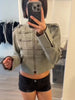 Retro Stand Collar Crop Jacket Chic Epaulet Shoulder Strap Double Breasted Button Slim Fit Coat Lady Casual Army Style Outerwear